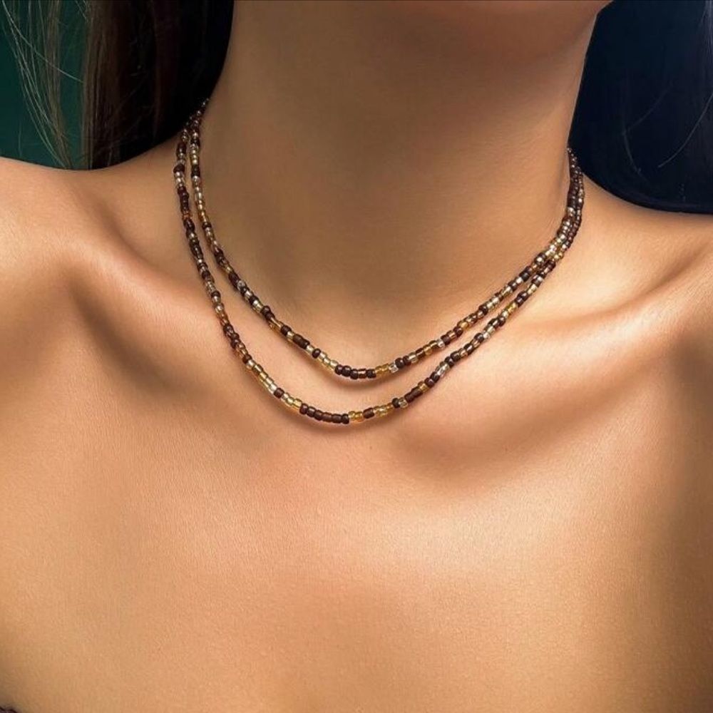 boho brown necklace A1490